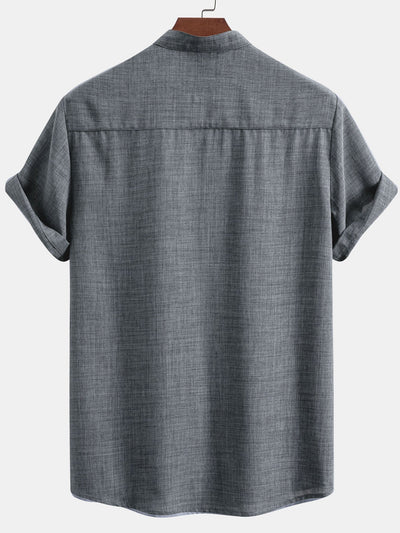 Short Sleeve Stand Collar Shirt