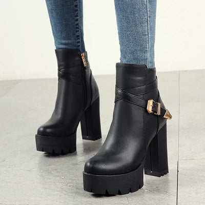 Sophie Confort® | Bottines à talon haut avec boucle élégante