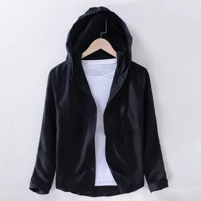 Théodore - Chemise en lin - Décontractée avec capuche - Hommes