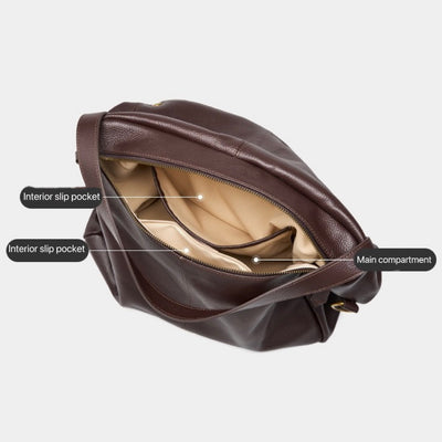 Sac cabas minimaliste en cuir véritable rétro