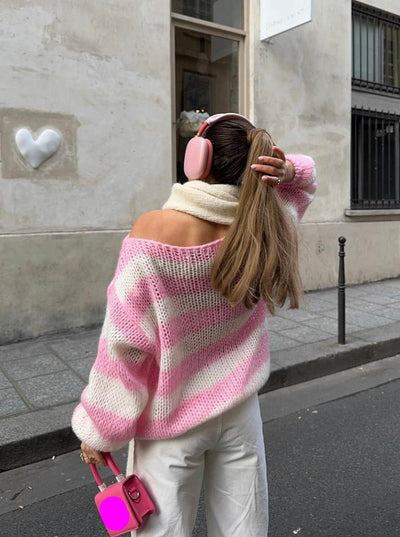 Pull rayé pour femmes | Chaud