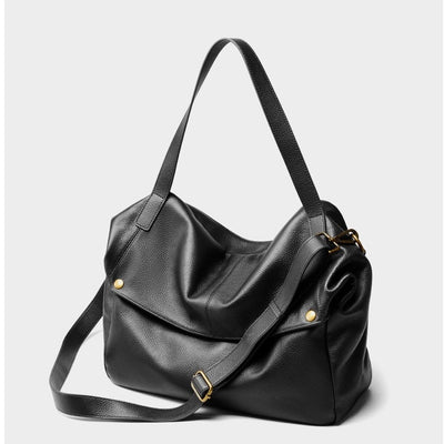Sac cabas minimaliste en cuir véritable rétro