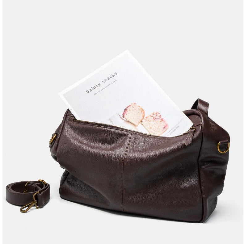 Sac cabas minimaliste en cuir véritable rétro