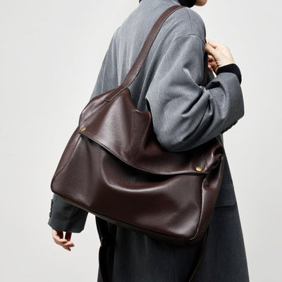 Sac cabas minimaliste en cuir véritable rétro