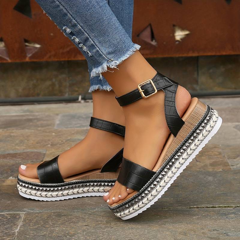 Sandales Tendance À Motif Croco Pour Femme
