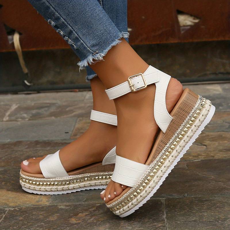 Sandales Tendance À Motif Croco Pour Femme
