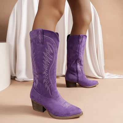 Iris | Élégantes Bottes Cowboy Brodées pour Femmes