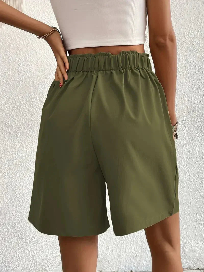 Short Taille Haute Plissé pour Femme