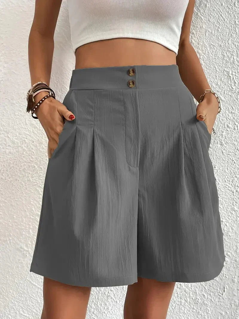 Short Taille Haute Plissé pour Femme