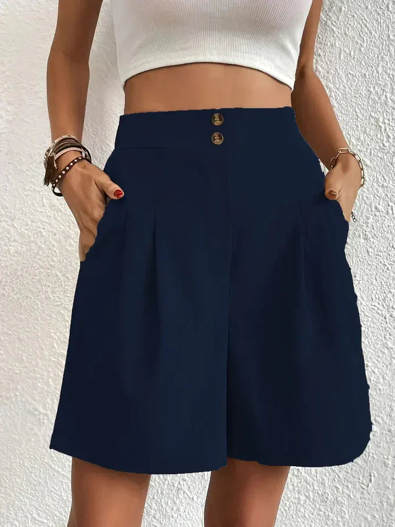 Short Taille Haute Plissé pour Femme
