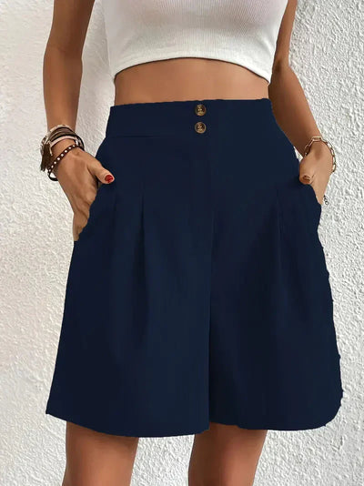 Short Taille Haute Plissé pour Femme