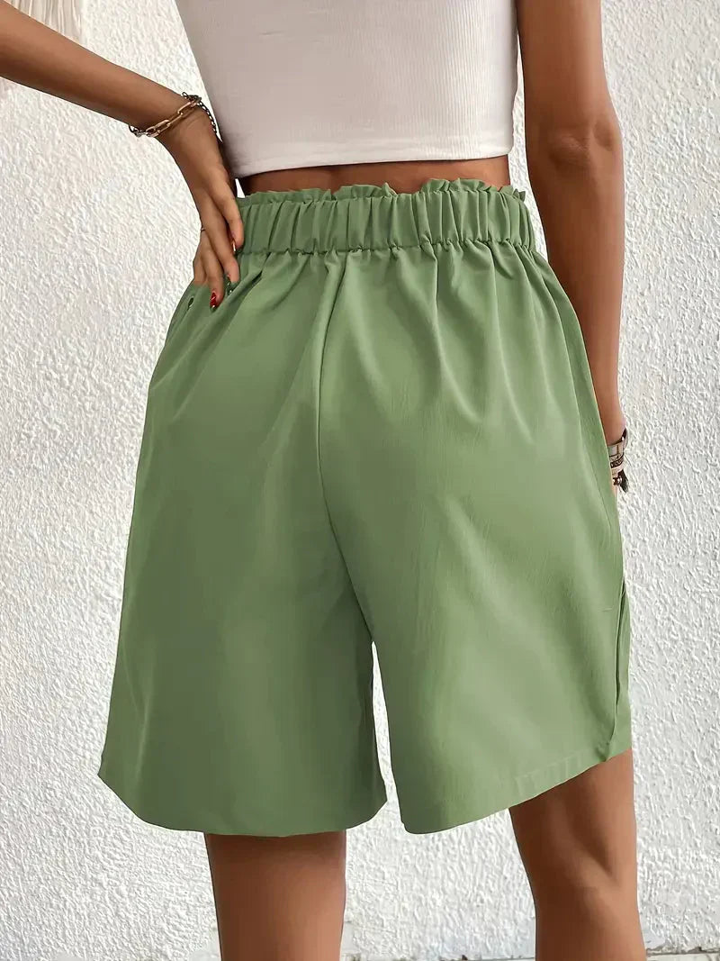 Short Taille Haute Plissé pour Femme
