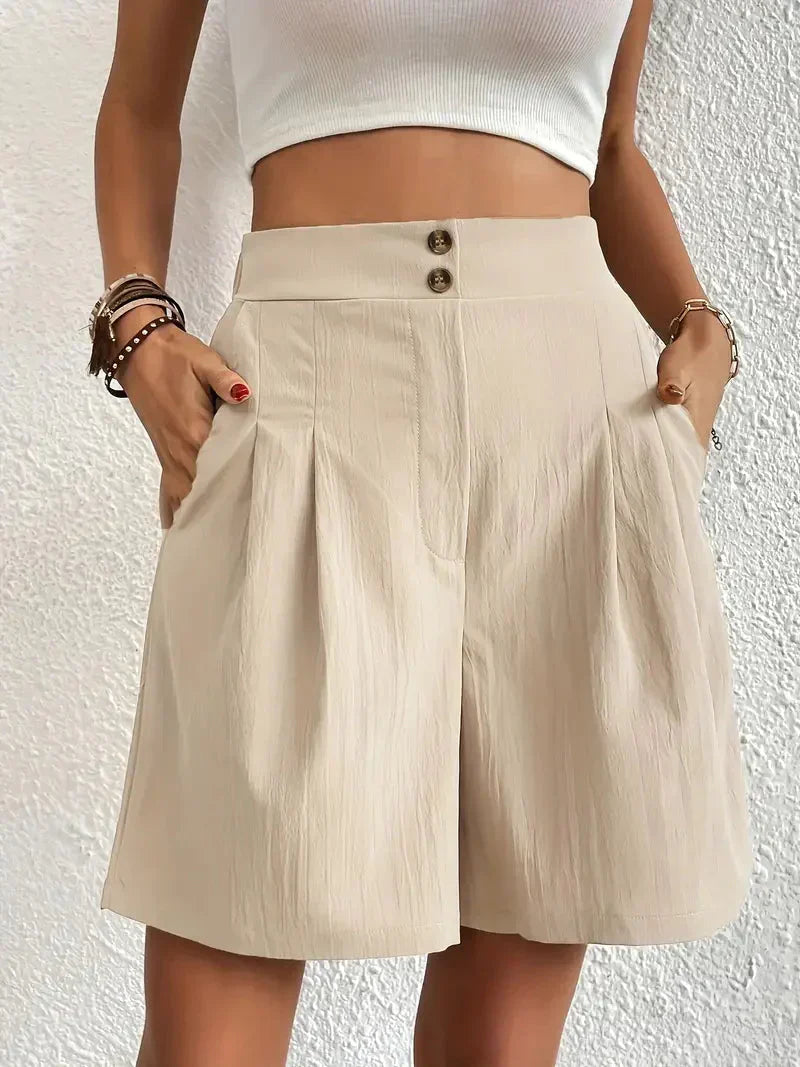Short Taille Haute Plissé pour Femme