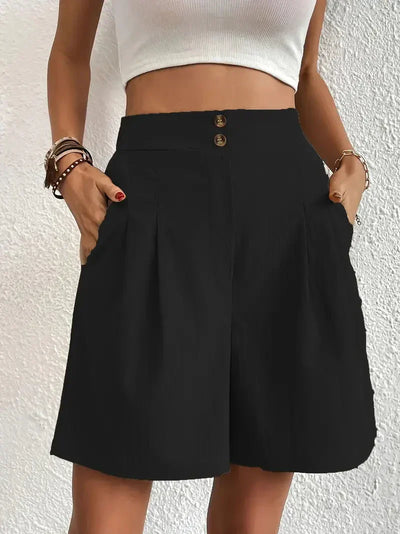 Short Taille Haute Plissé pour Femme