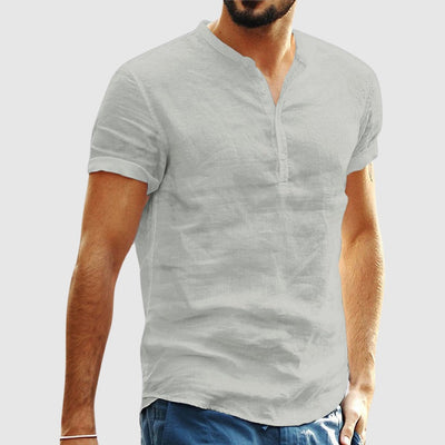 T-shirt en lin à col en V