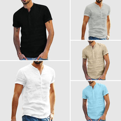 T-shirt en lin à col en V