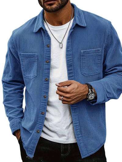 Surchemise Homme en Velours Côtelé à Boutons | Manches Longues