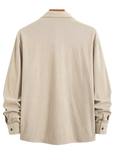 Surchemise Homme en Velours Côtelé à Boutons | Manches Longues