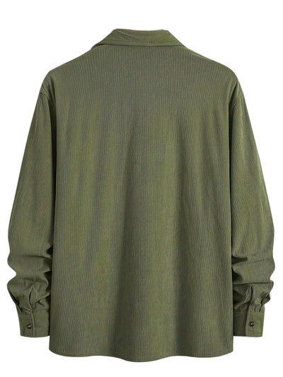 Surchemise Homme en Velours Côtelé à Boutons | Manches Longues