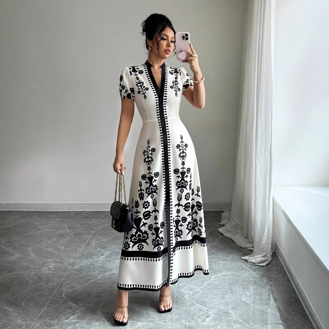 Tani™ | Robe Élégante à Imprimé Ethnique
