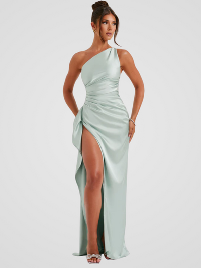 Soleil™ | Robe maxi en satin avec éclat élégant