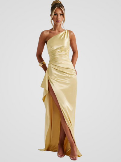 Soleil™ | Robe maxi en satin avec éclat élégant