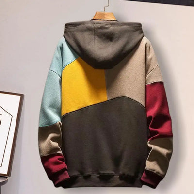 Sweat à Capuche Color Block Chaud pour Homme | Sweatshirt Décontracté Streetwear