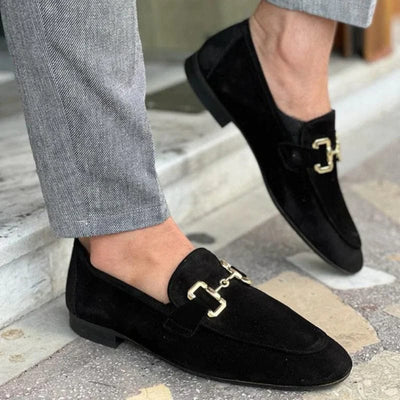 Nero - Mocassins en daim avec boucle en métal