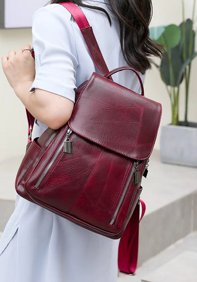 Sac à dos en cuir stylé pour femme | Sac antivol | Roswitha