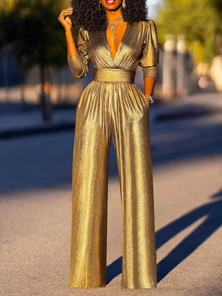 Zara - Combinaison brillante au style élégant et au tissu luxueux