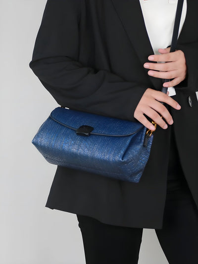 Sac à bandoulière à imprimé serpent en relief