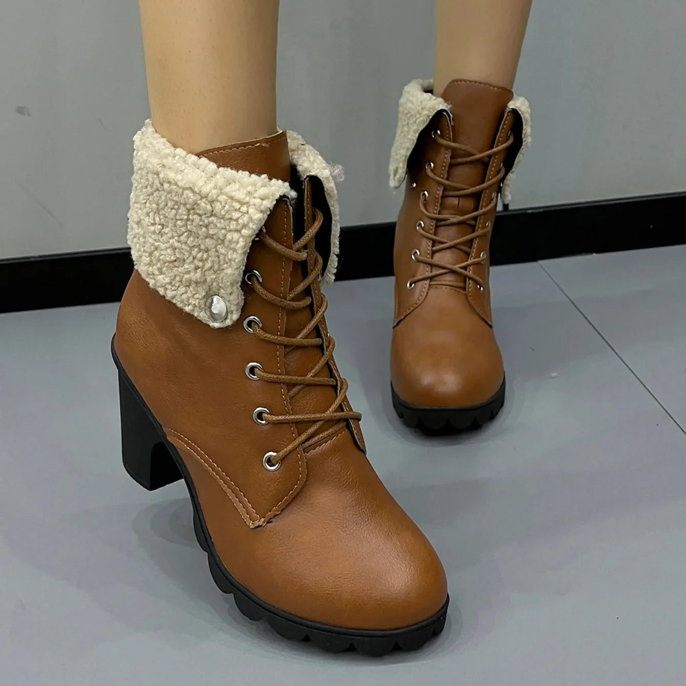 Sophie Paris® I Chic Bottes d'hiver à lacets