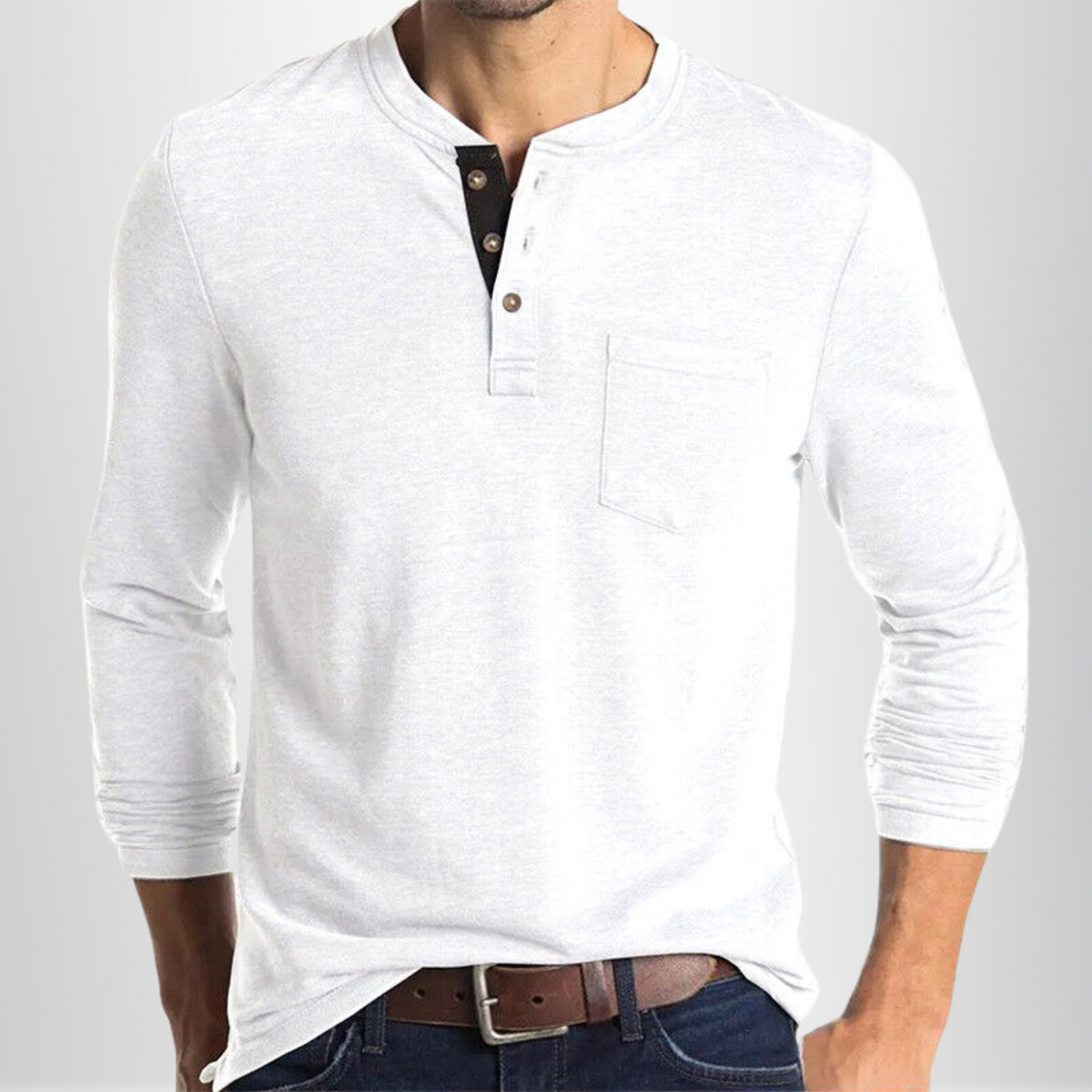 T-shirt classique confortable pour hommes | Manches longues
