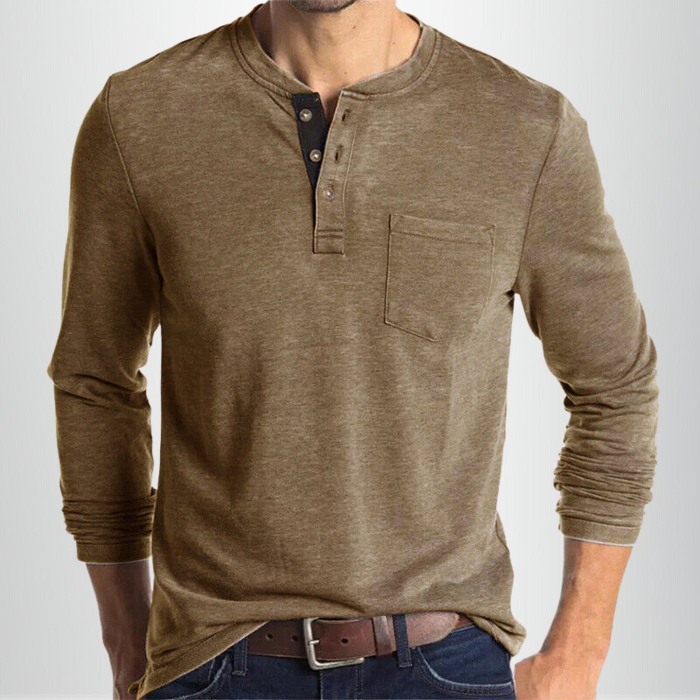 T-shirt classique confortable pour hommes | Manches longues