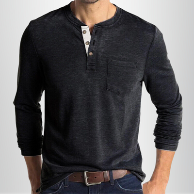 T-shirt classique confortable pour hommes | Manches longues