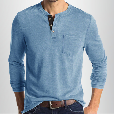 T-shirt classique confortable pour hommes | Manches longues