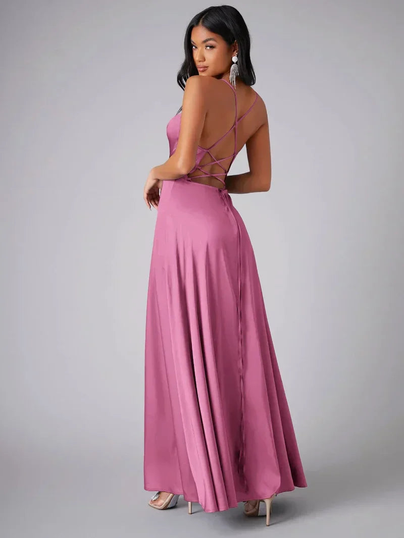 Robe Longue pour Femmes avec dos Croisé