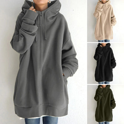 Sophie Paris | Manteau Sweatshirt à capuche en polaire avec fermeture éclair