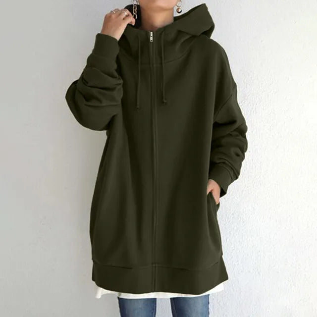 Sophie Paris | Manteau Sweatshirt à capuche en polaire avec fermeture éclair