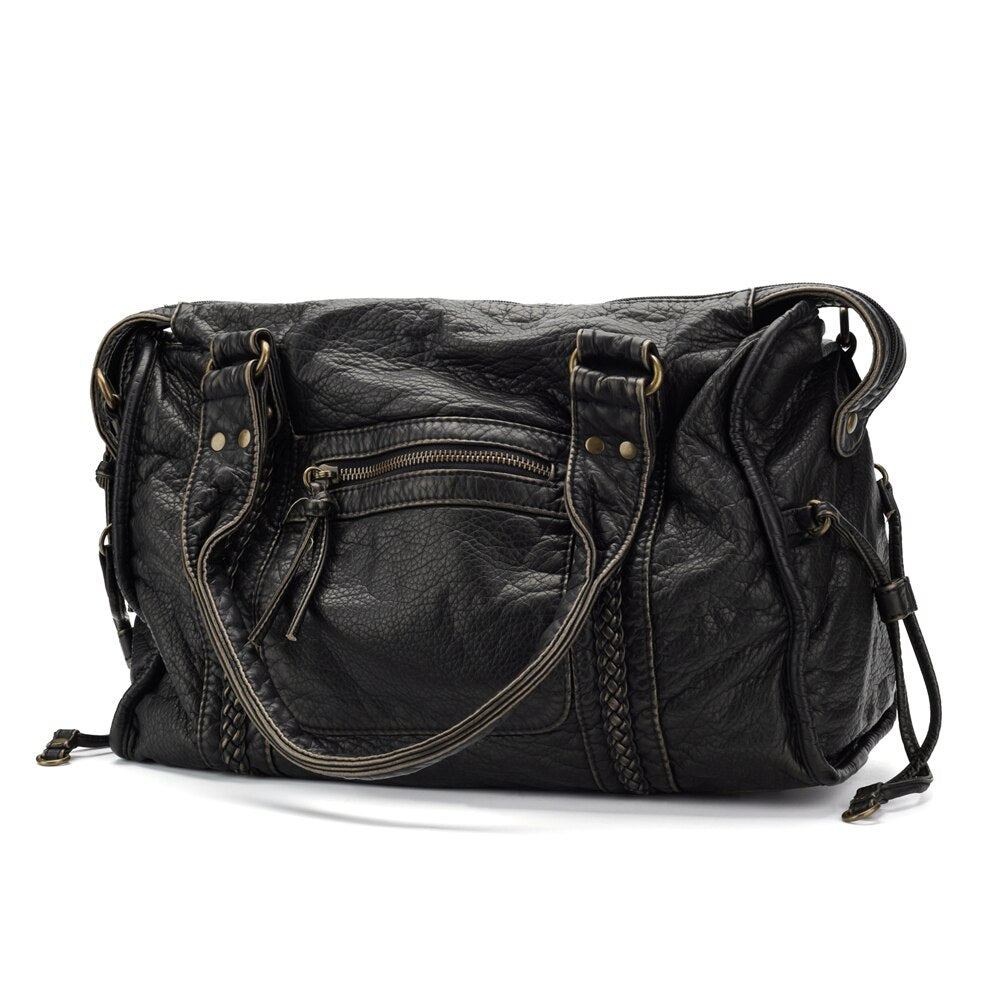 Grand sac à main vintage pour femme | Noir