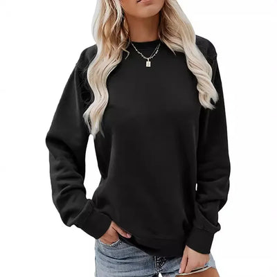 Sweat-shirt à manches longues et col rond pour femme | Chaud