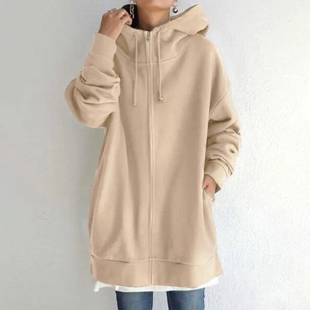 Sophie Paris | Manteau Sweatshirt à capuche en polaire avec fermeture éclair