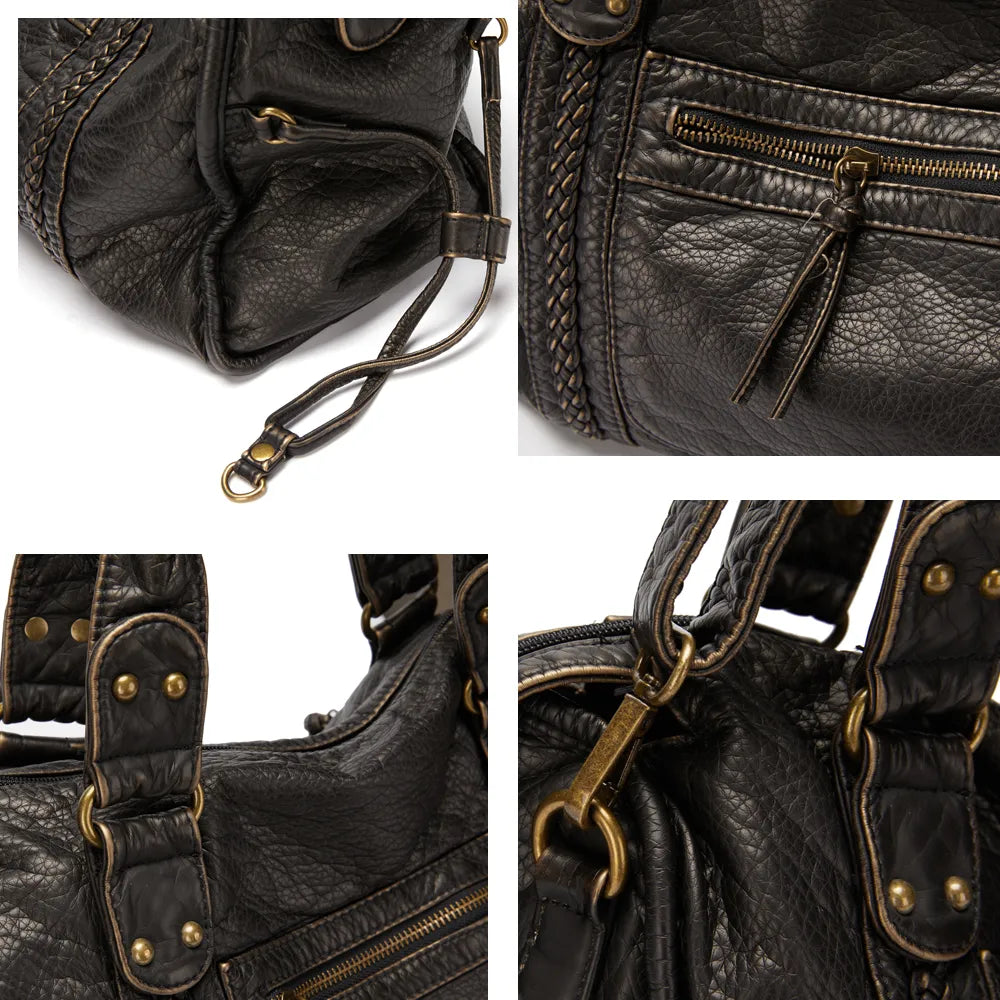 Grand sac à main vintage pour femme | Noir