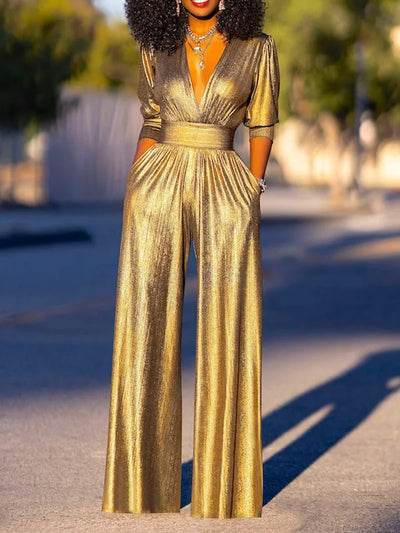 Zara - Combinaison brillante au style élégant et au tissu luxueux