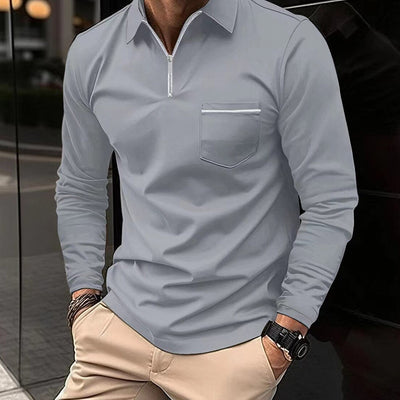 Aaron - Polo zippé élégant, coupe ajustée et respirant