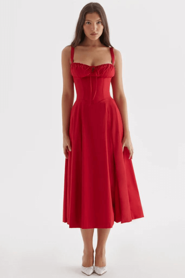 Robe midi avec corset pour femmes