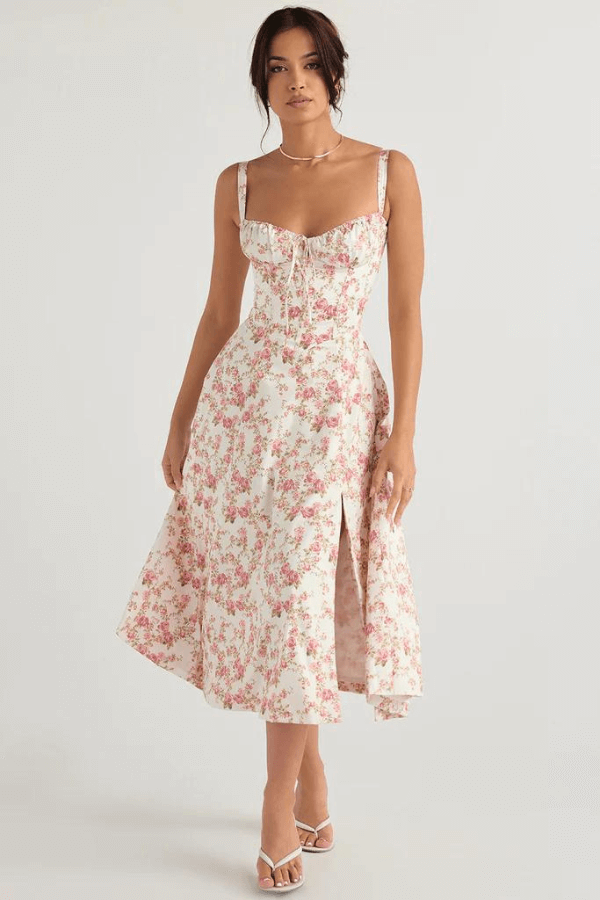 Robe midi avec corset pour femmes