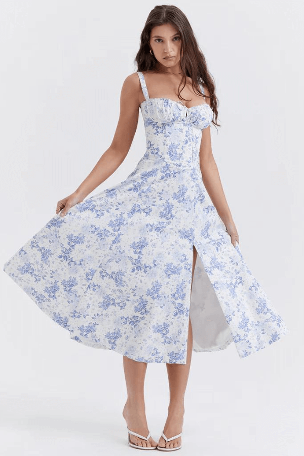 Robe midi avec corset pour femmes