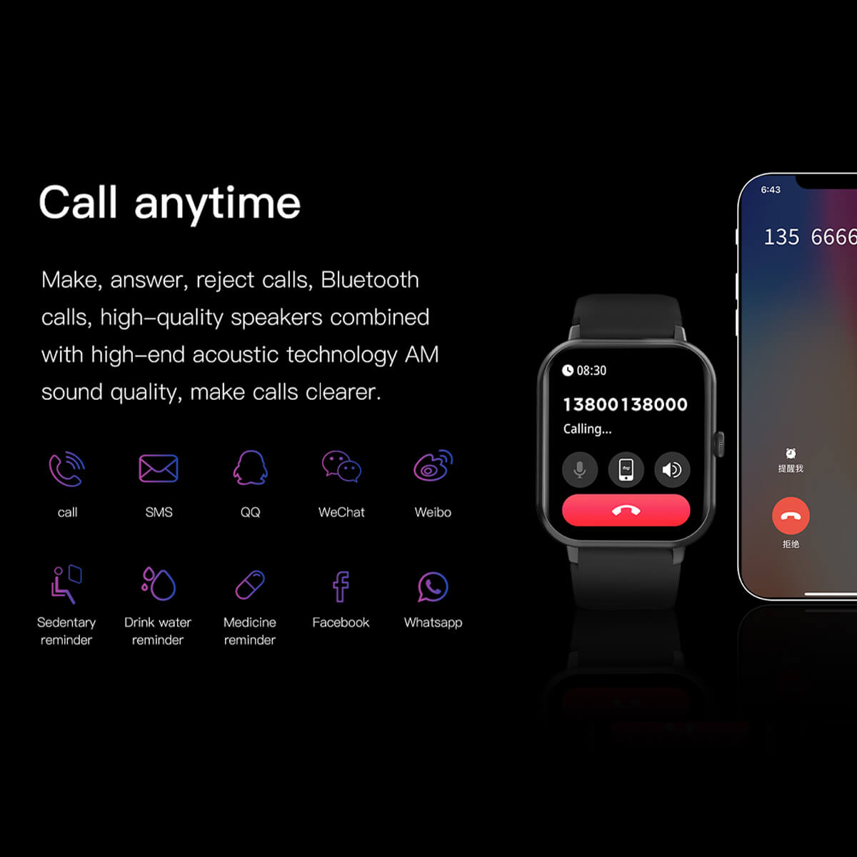 Smartwatch Pro Unisexe (avec application) - Pour tous les âges