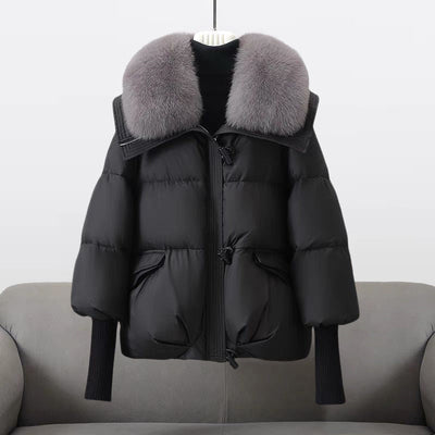 INÈS | Manteau femme chic avec col fourrure